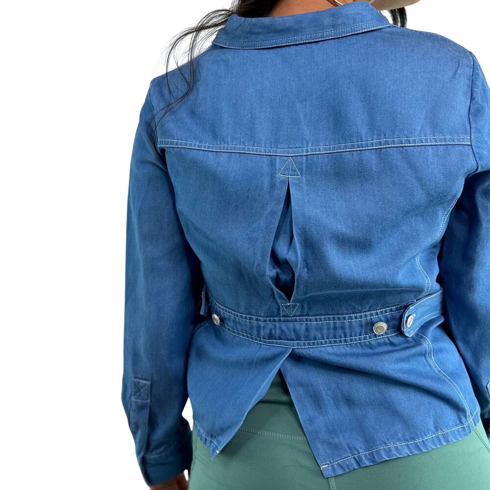 Pendleton Petites Chambray Button Front Blouse - image 2